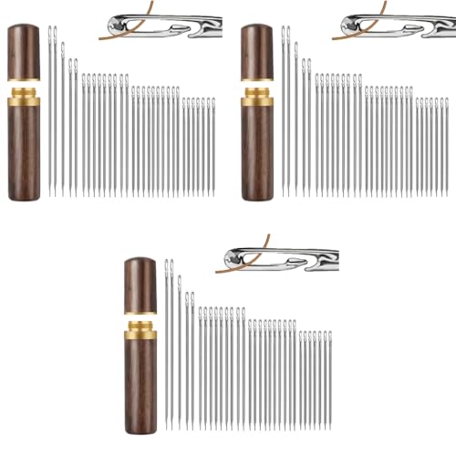 HASTHIP® 90PCS Quilting Needle Self-Threading Quilting Needle with Wooden Needle Case Long Quilting Needle of Various Sizes Easy Self-Threading Quilting Needle for Quilting, Embroidery, Hand Sewing HASTHIP® 90PCS Quilting Needle Self-Threading Quilting Needle with Wooden Needle Case Long Quilting Needle of Various Sizes Easy Self-Threading Quilting Needle for Quilting, Embroidery, Hand Sewing